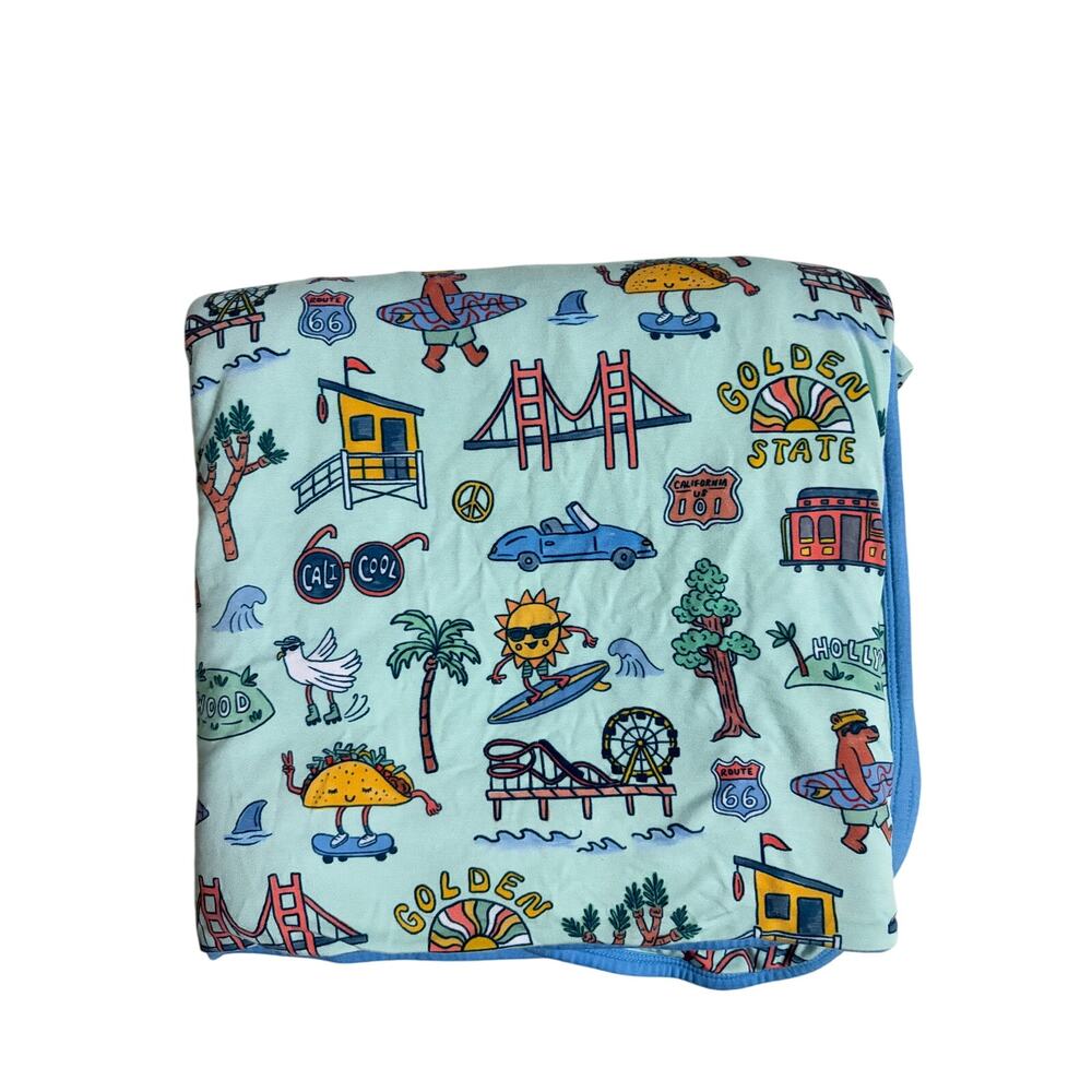 Little Sleepies Golden State CA Cloud Blanket (Blue)